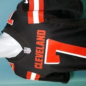 Cleveland Browns Dawg Pound #7 orange and brown football jersey. Small